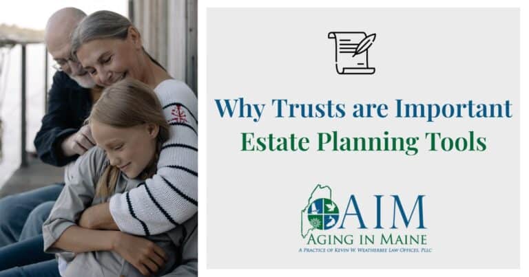 Smiling grandparents embracing their grandchild on a porch, symbolizing the importance of protecting family with proper estate planning tools like trusts.