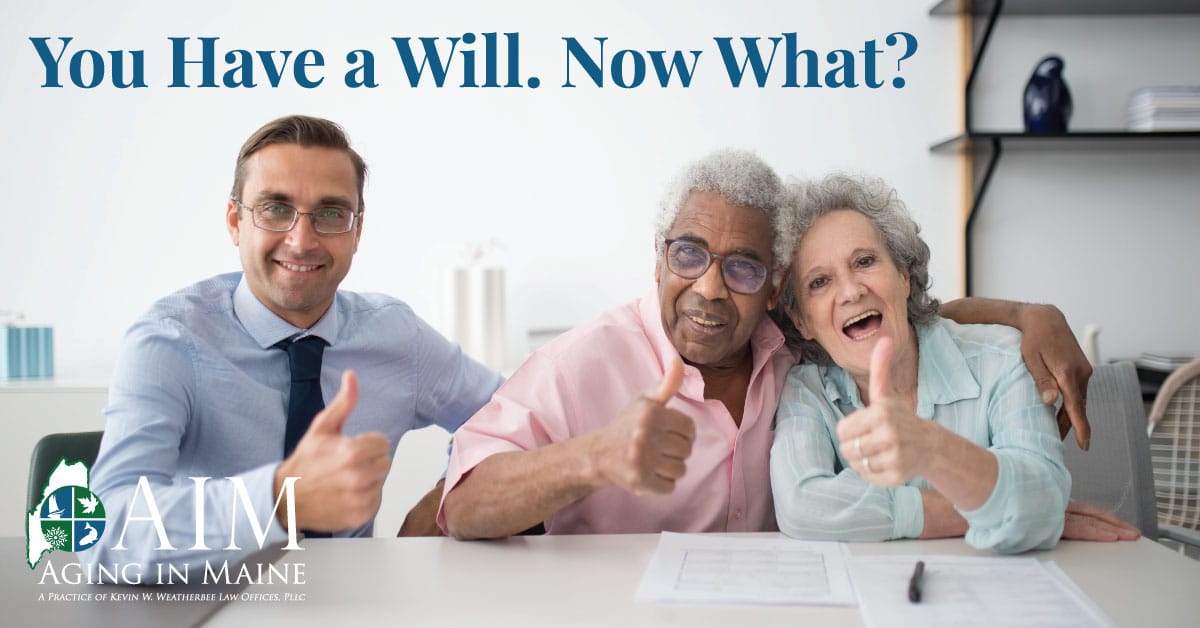 Maine couple reviewing their Will and estate plan with an estate planning professional